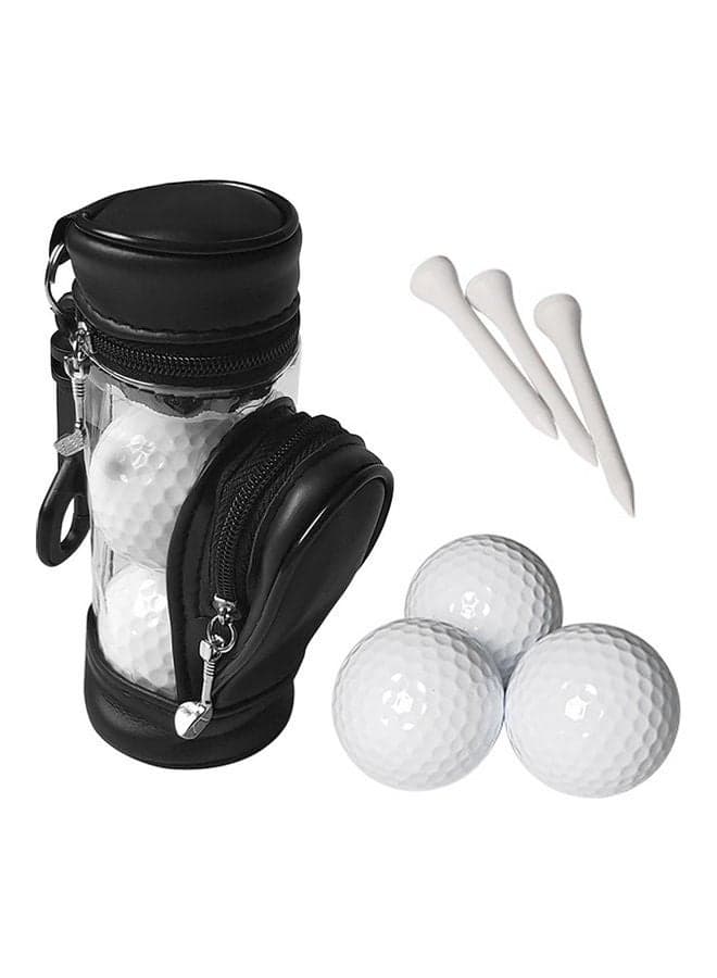 Golf Balls Bag Storage Case Holder with 3 Balls and 3 Tees Set