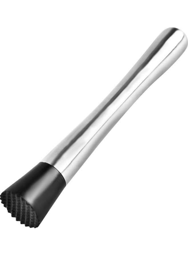 Stainless Steel Cocktail Muddler Silver/Black 20cm