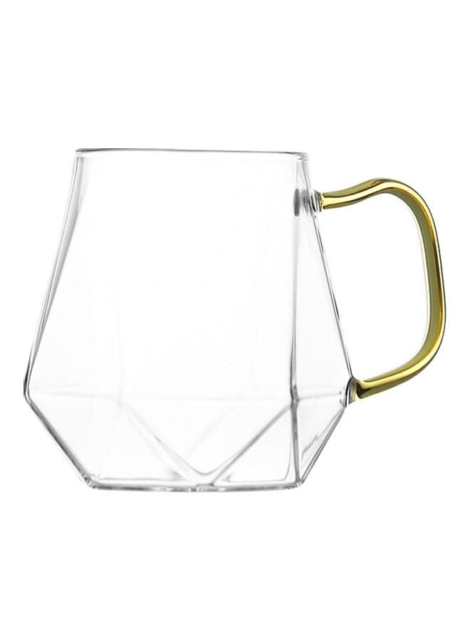 Glass Handle Cup Clear/Gold