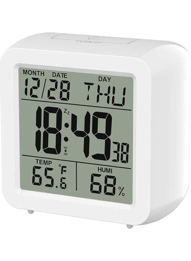 Digital Alarm Clock White 9x9x5cm