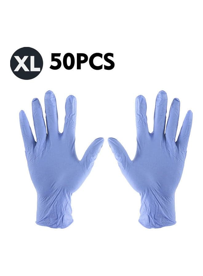 50-Piece Thick Powder-Free Rubber Latex Stretchy Disposable Gloves