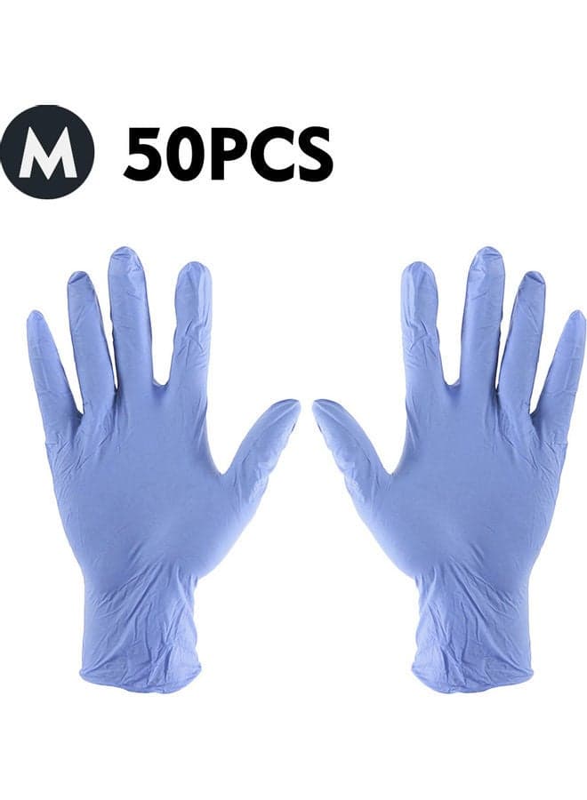 50-Piece Thick Powder-Free Rubber Latex Stretchy Disposable Gloves
