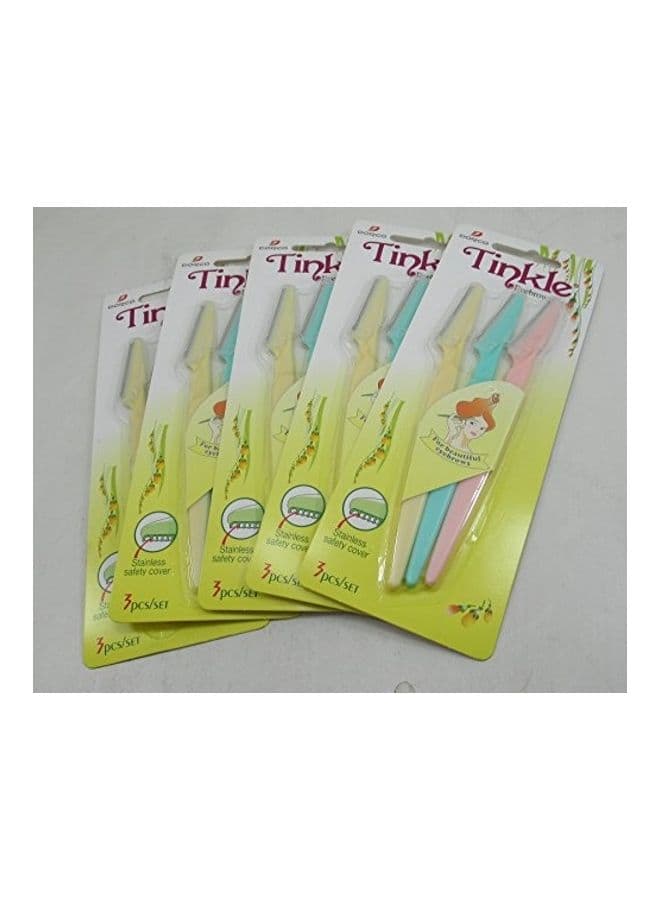 15-Piece Eyebrow Razors Multicolour