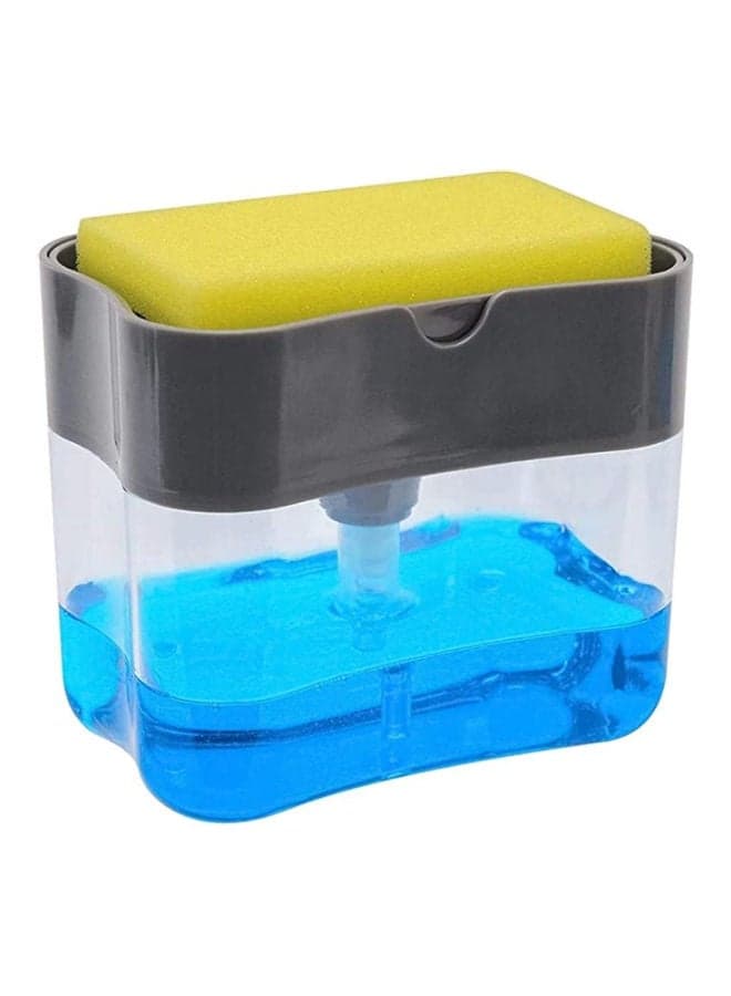 2 In 1 Sponge Rack Dispenser Clear/Grey 4x5.5x3.6cm