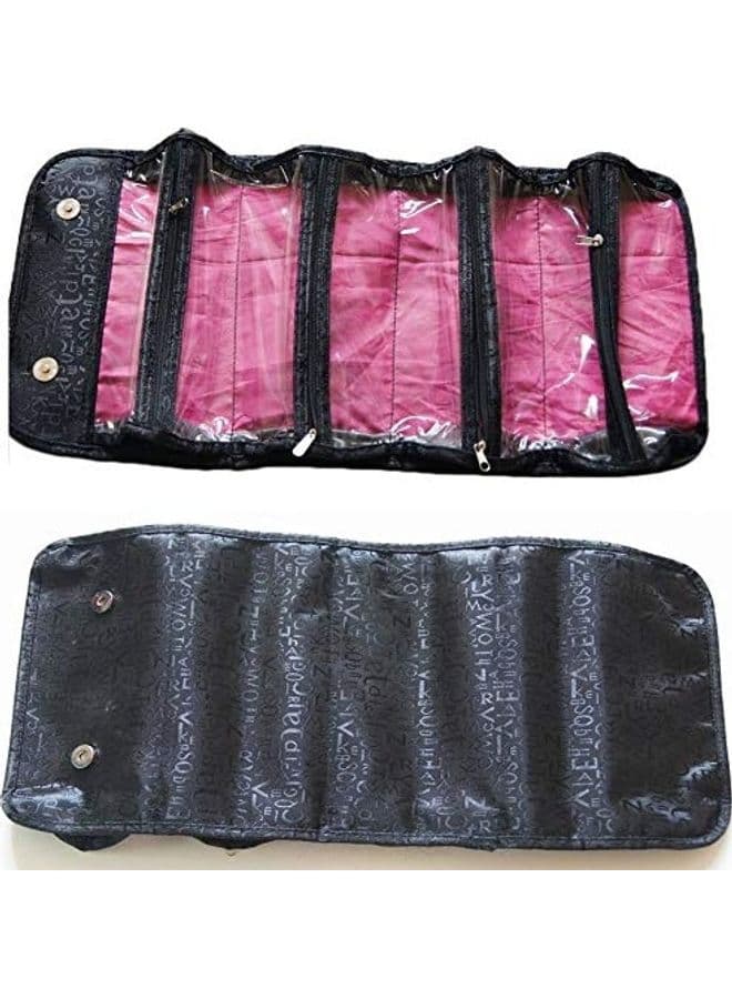 4-Slot Travel Cosmetic Bag Black