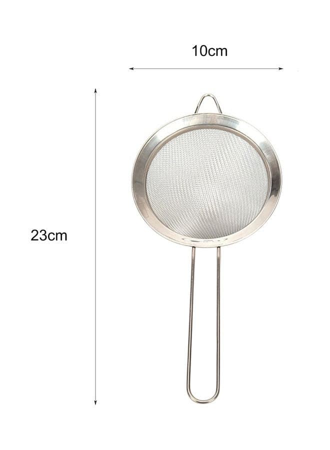 Kitchen Metal Fine Mesh Oil Strainer Silver 20 x 10 x 20cm