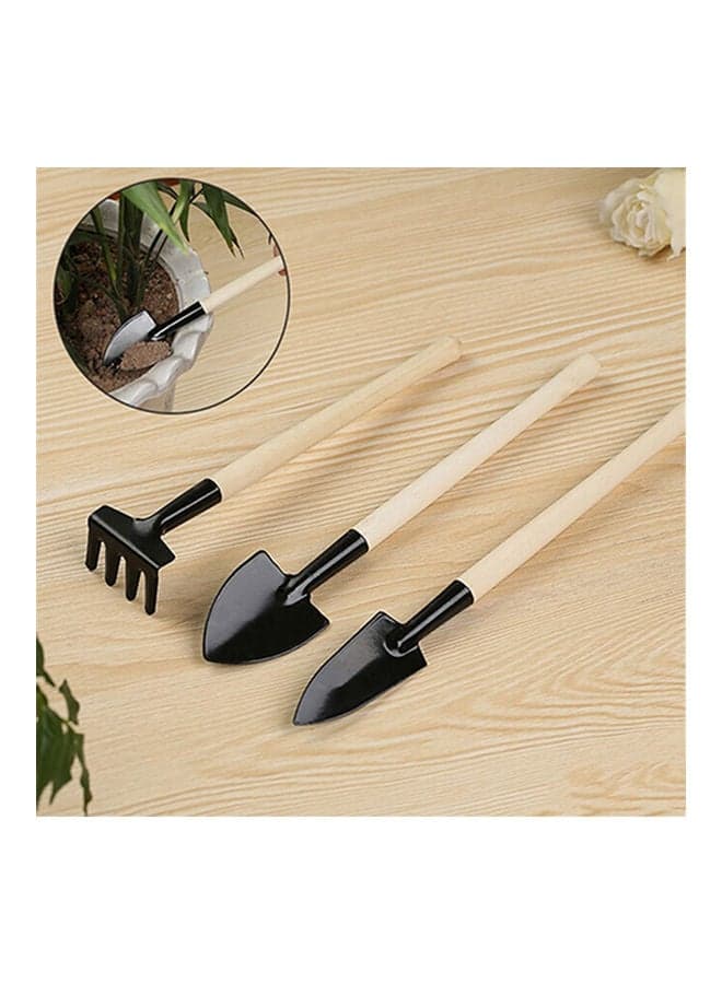 3 Piece Mini Plant Garden Tools Brown/Black