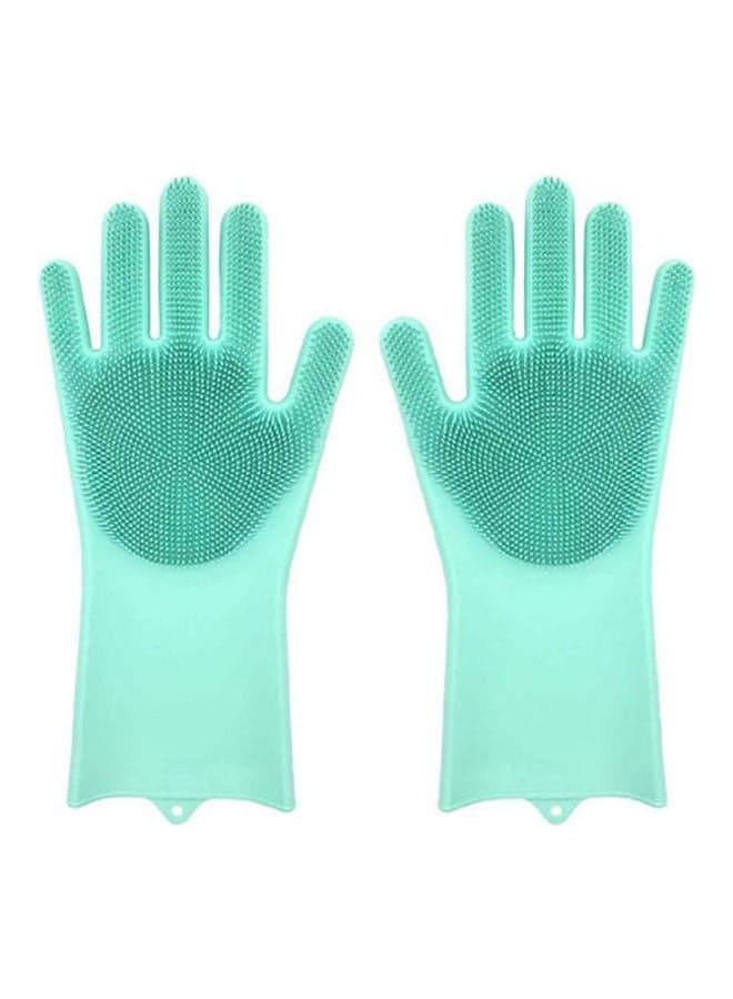 Magic Washing Scrubber Heat Resistant Silicone Gloves Light Green 17.8X3.7X39.5cm