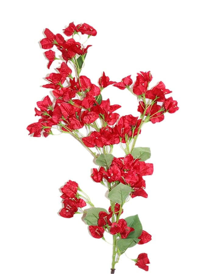 4 Sprigs Of Artificial Bougainvillea Flowers With Twig Red 115×20cm