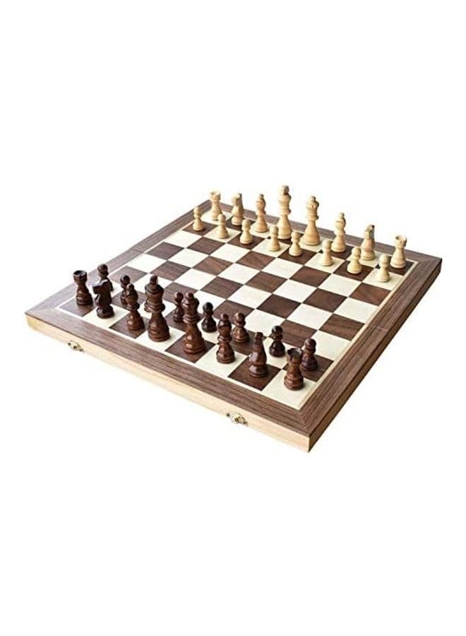 Magnetic Chess Game Board Set with Wooden Crafted Piece 15"X15"