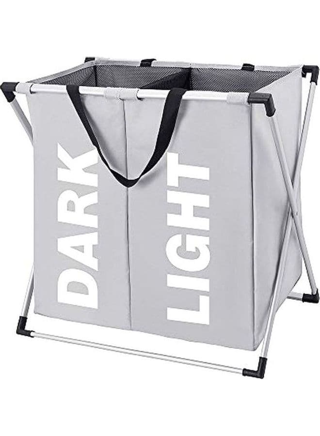 Foldable Laundry Basket Grey 22.8x21.7x15inch