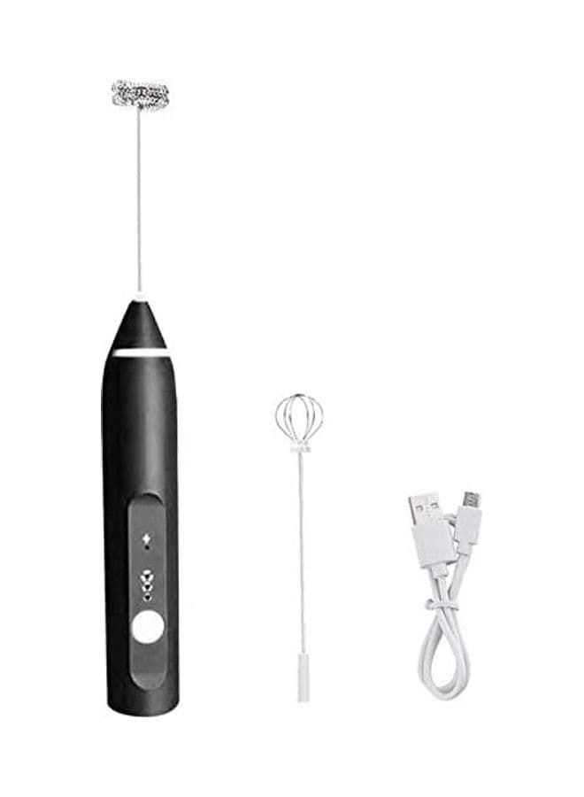 3-Piece Milk Frother And Whisk Set Black/Silver