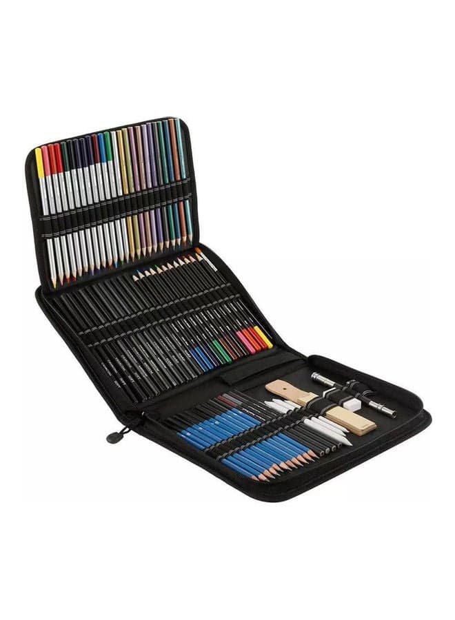72-Piece Professional Drawing Pencils Set Multicolour