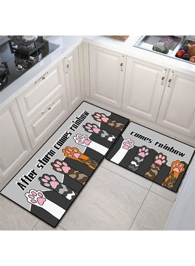 2-Piece Kitchen Floor Mat Multicolour