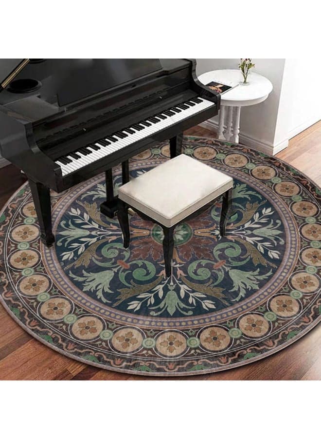 Decorative Anti-skid Round Mat Multicolour 120x120cm