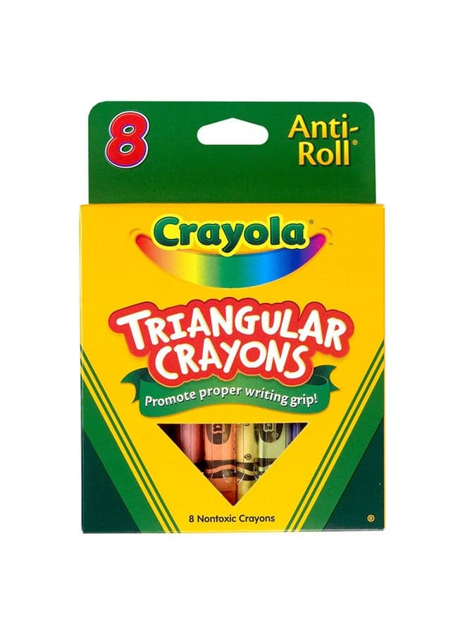 8-piece Anti-Roll Triangular Crayons