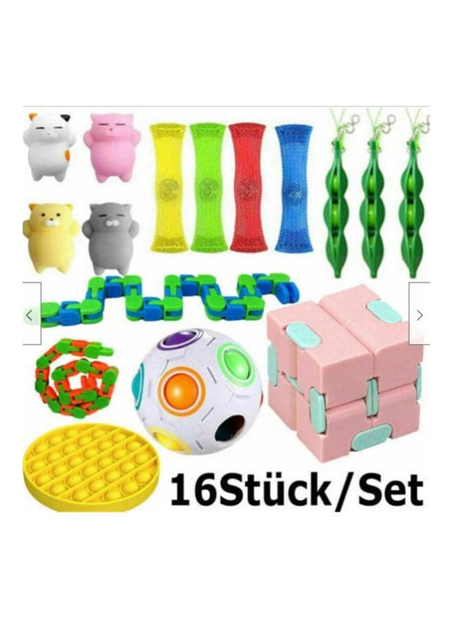 16-Piece Push Pop Bubble Sensory Fidget Toy Set