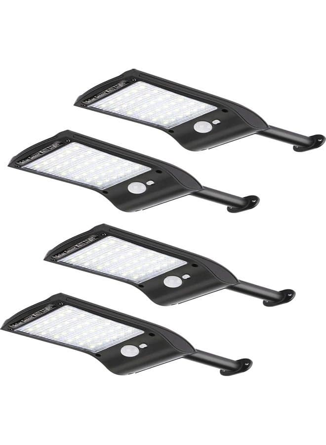 4-Piece Remote Control Rotate Bracket Solar Street Light Black