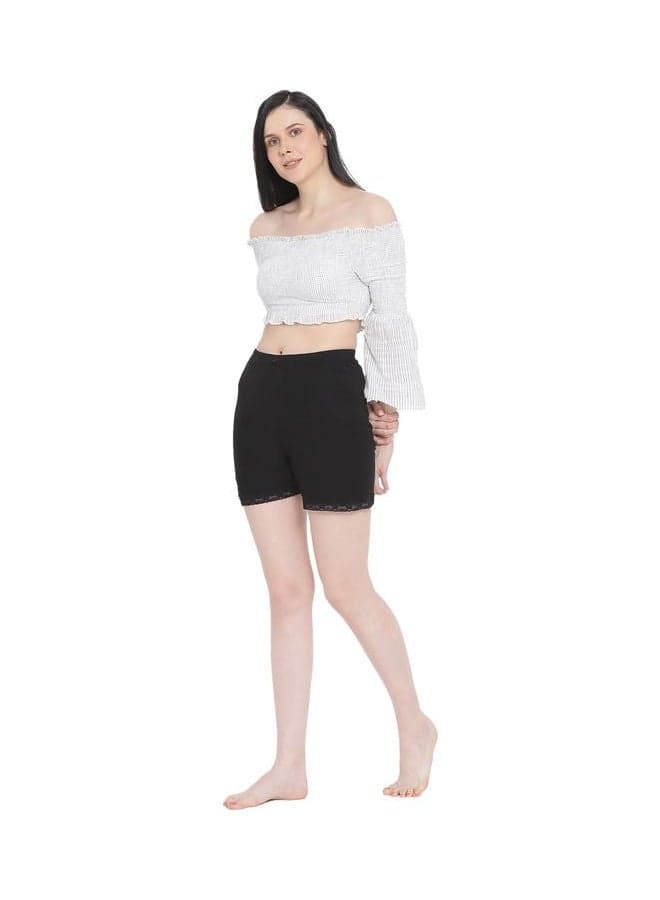High Waist Slim Comfortable Inner Shorts Black