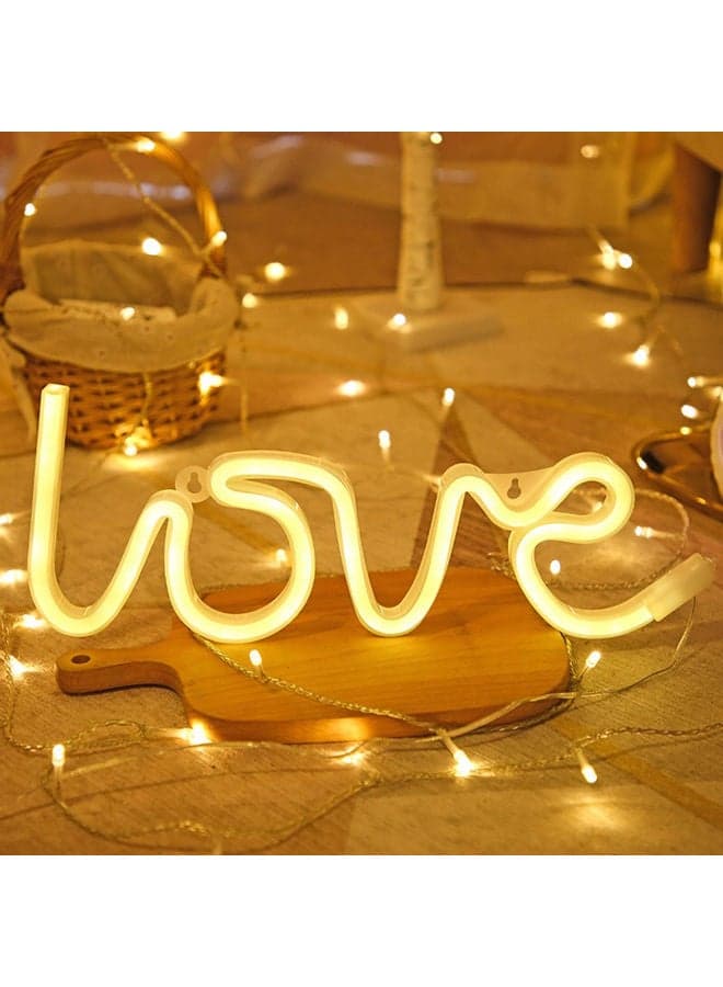 Love Neon Signs LED Light Wall Table Yellow