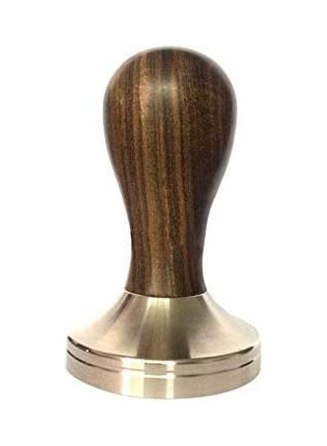 58mm Coffee Tamper with Wooden Handle Silver/Dark Brown