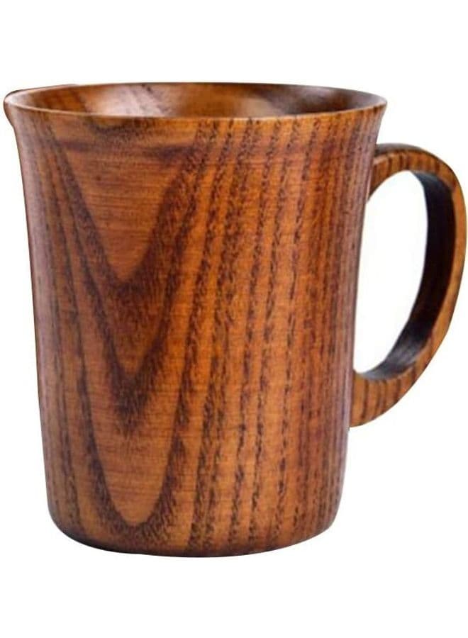 Wooden Coffee Mug with Handle Brown