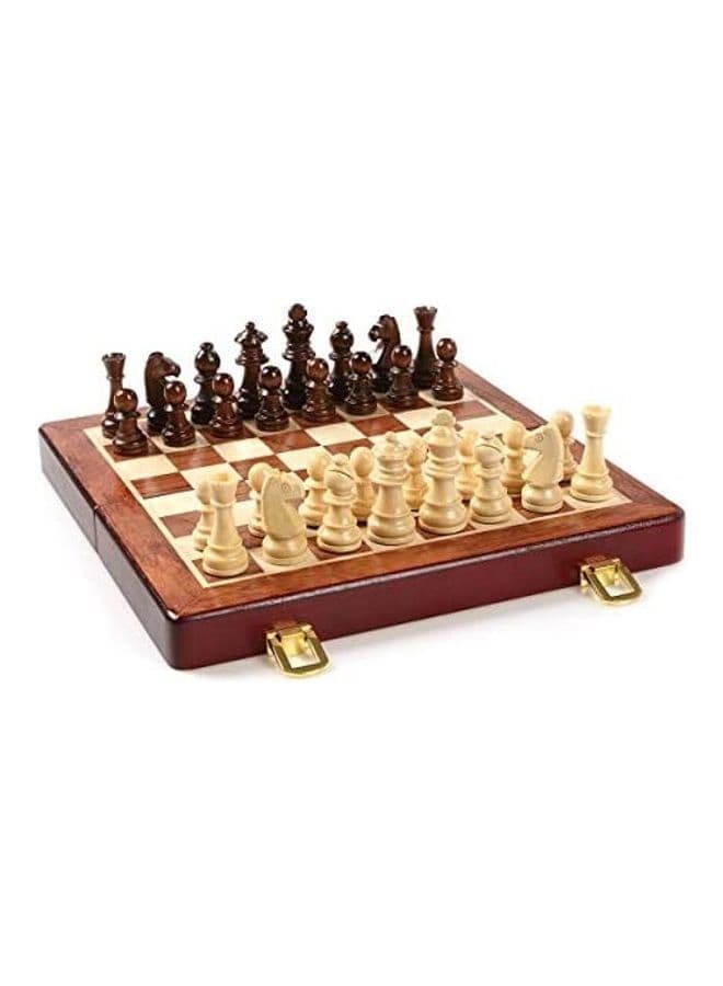 Magnetic Wooden Chess Set With Folding Board