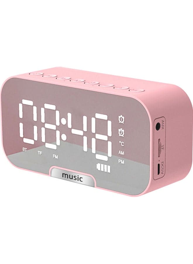 Digital Mirror Surface Alarm Clock Pink 15.50 x 5.00 x 9.50cm