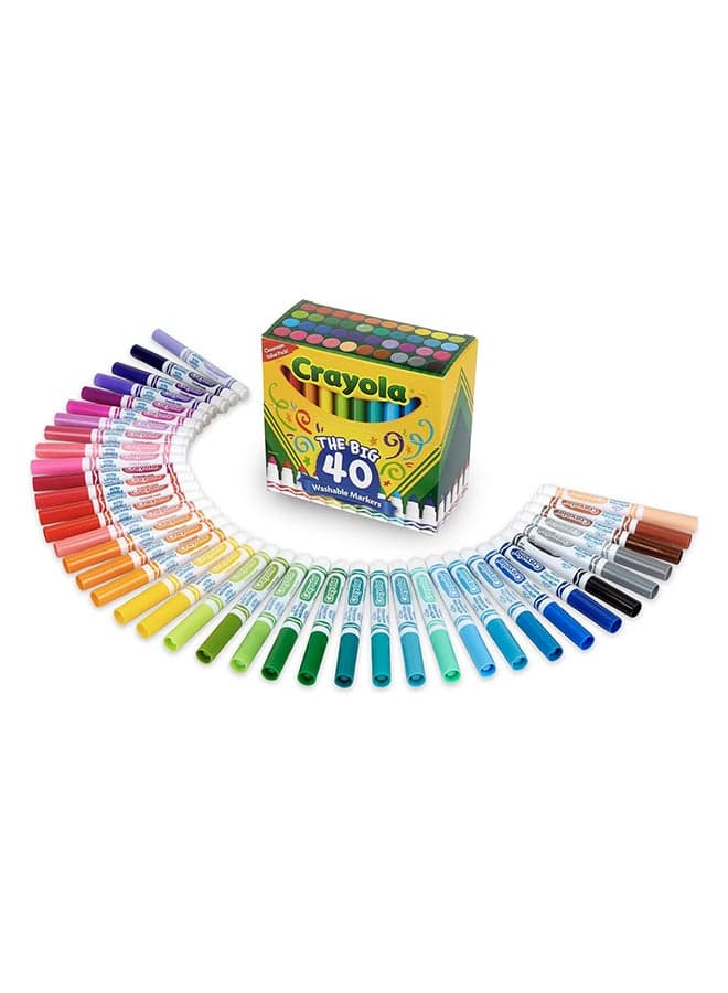 40 Piece Ultra-Clean Washable Assorted, Broad Line 27.94x10.64x1.91cm