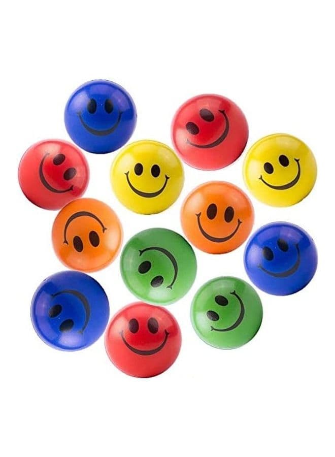Pack Of 12 Smile Face Squeeze Balls