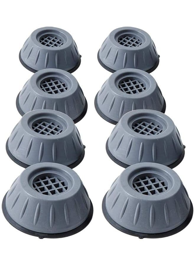 8-Piece Washing Machine Foot Pad Grey/Black 4 x 5cm