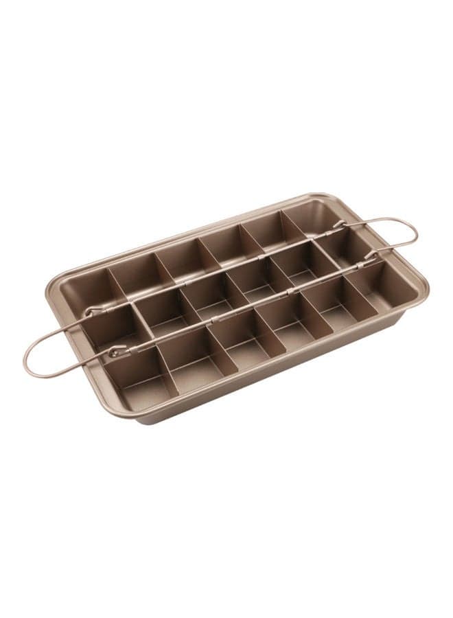 Nonstick Brownie Cake Pan with Lifting Hoop Beige 31 x 4 x 19.5cm