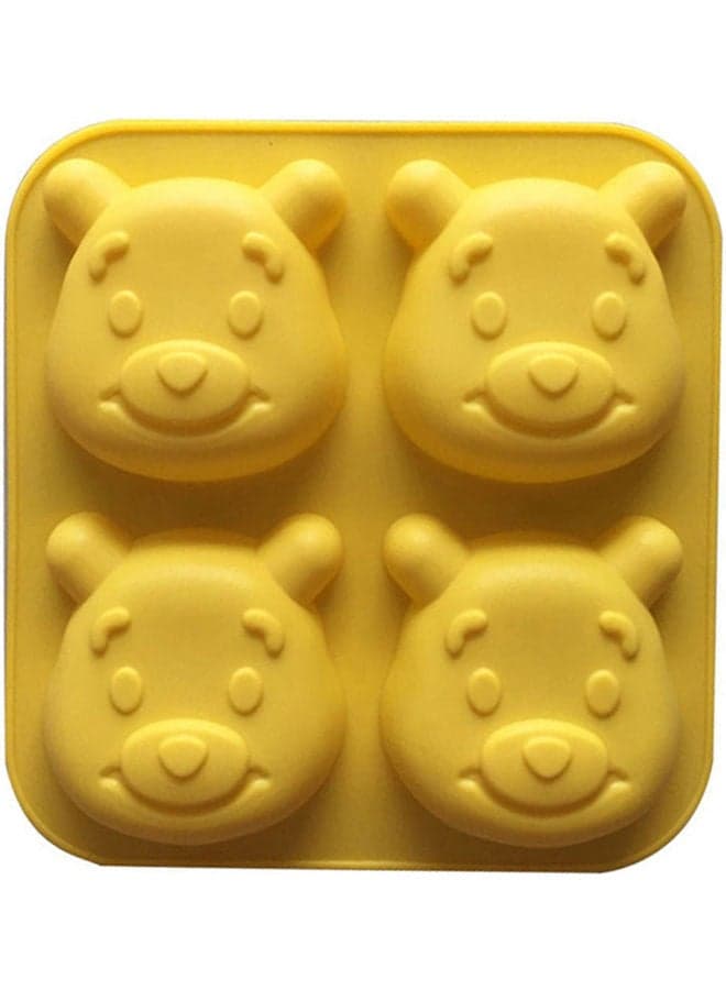 4 Cute Bear Shape Silicone Cake Mold Yellow