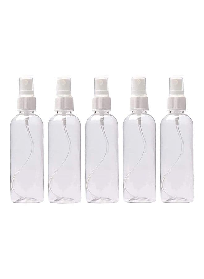 5-Piece Plastic Spray Bottle Clear 100ml