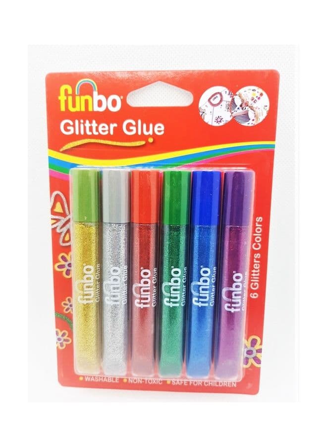 6-Piece Glitter Glue Multicolour