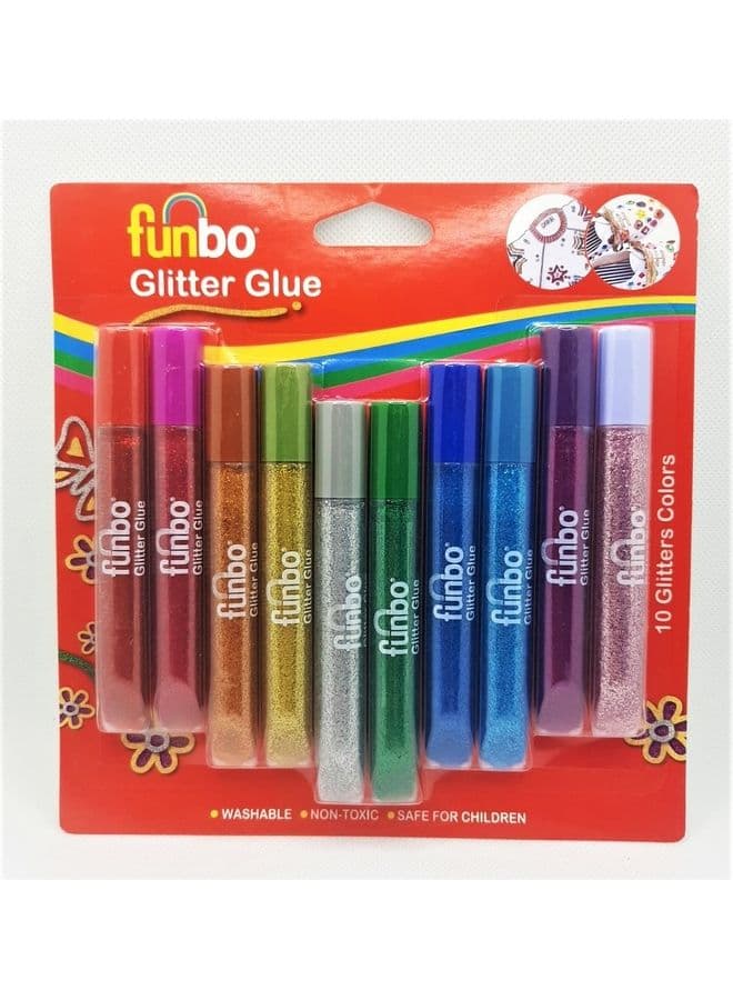 10-Piece Glitter Glue Multicolour