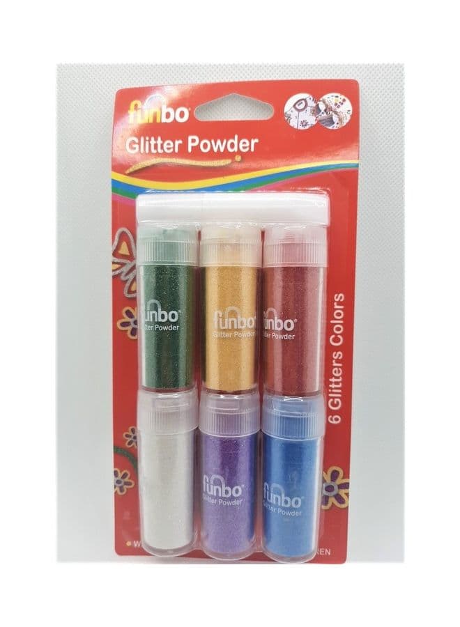 6-Piece Glitter Powder Multicolour