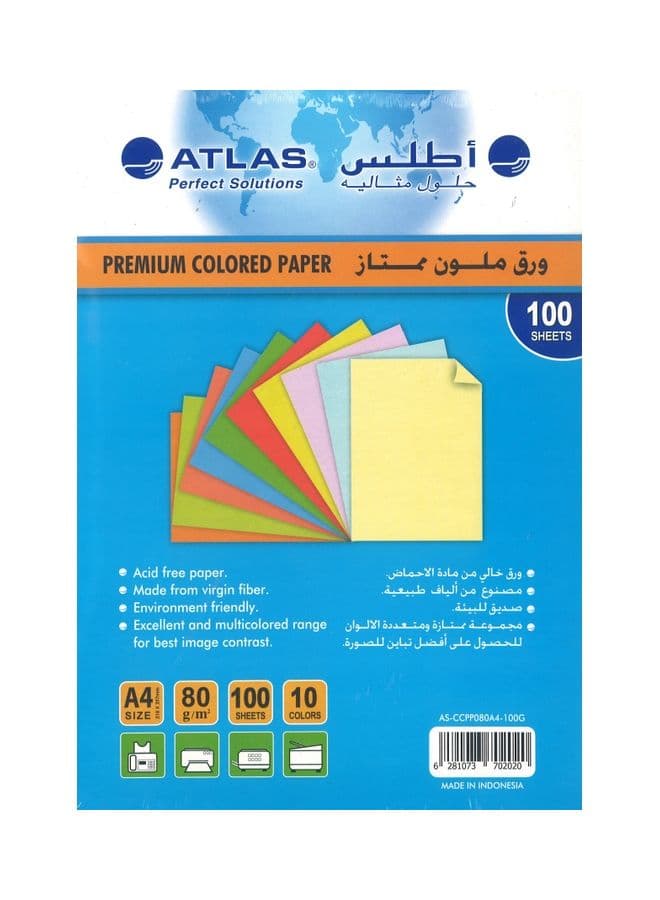 100-Sheets Colour Paper Multicolour