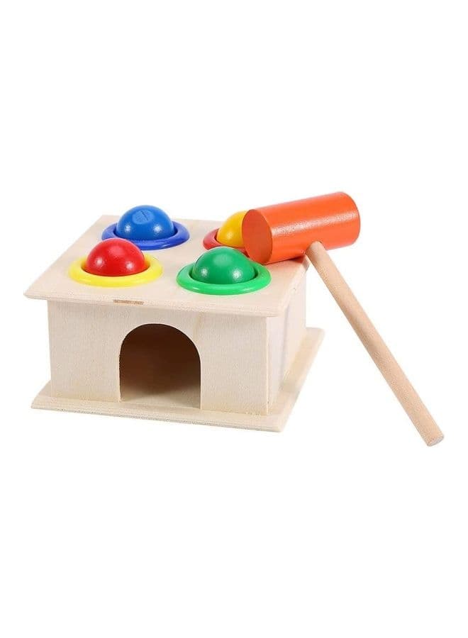 Punch And Drop Wooden Ball Hammer Box Toy