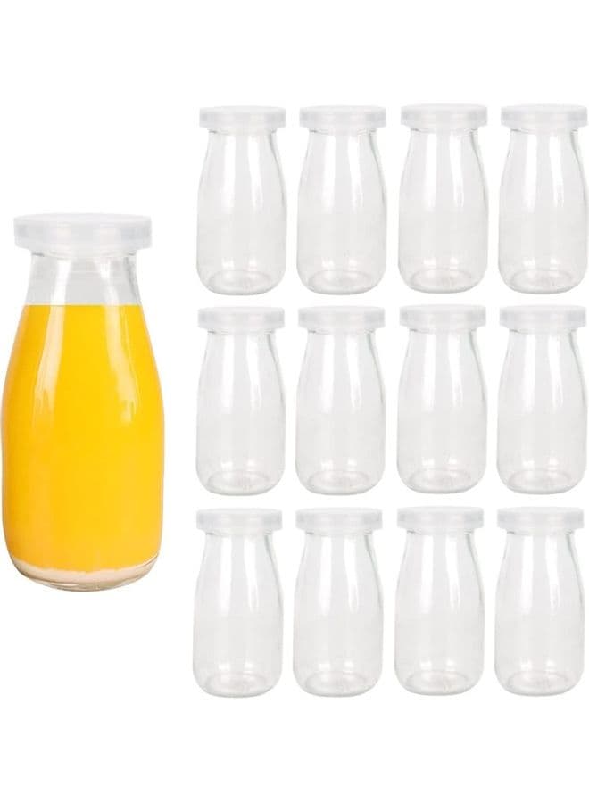 12-Piece Glass Bottle With Lid Clear