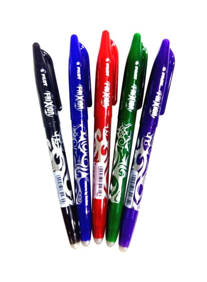 Pack Of 5 Frixion Erasable Ball Point Pen Multicolour