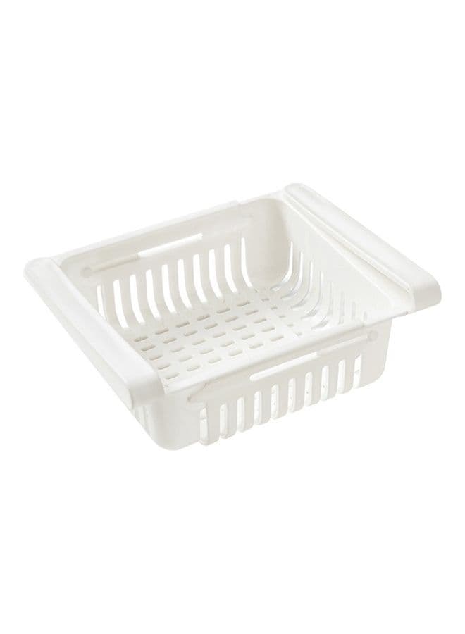 Retractable Fridge Organizer For Kitchen Storage White 20x16x8cm