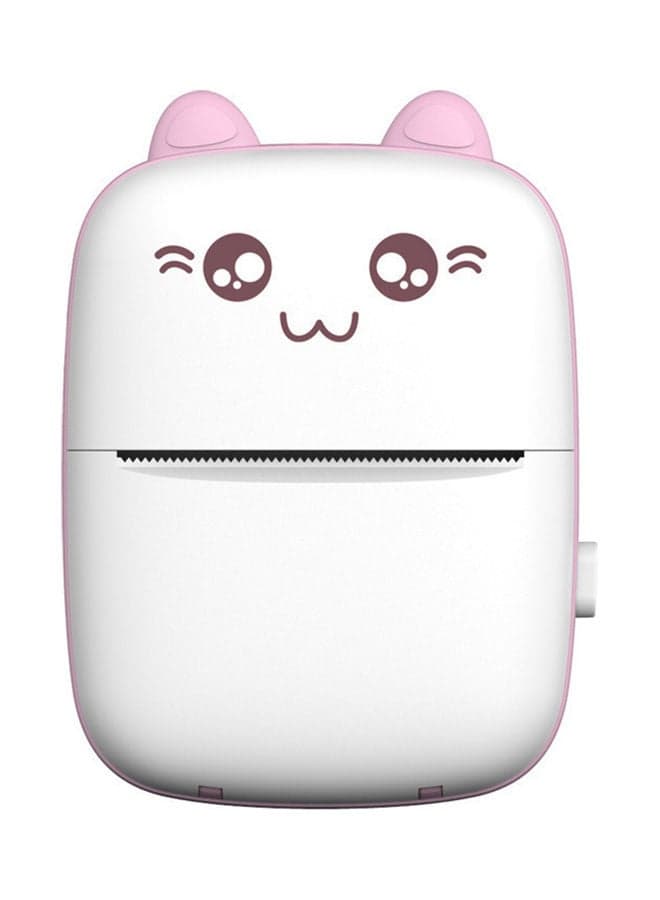 Mini Portable No-Ink Thermal Printer Pink/White