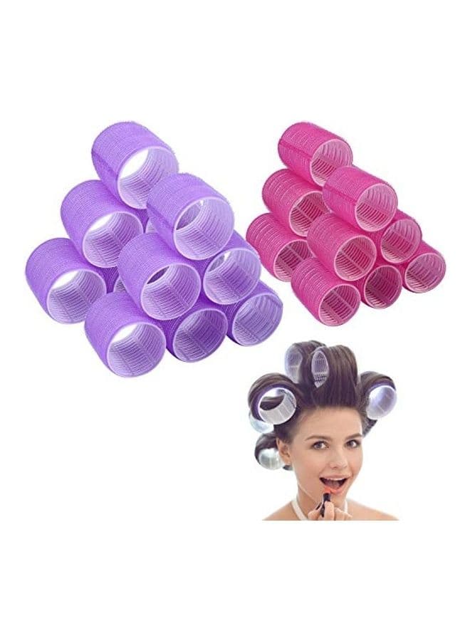 Pack Of 24 Hair Rollers Pink/Purple