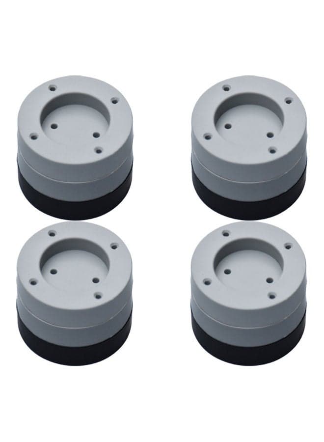 4-Piece Anti-Vibration Washing Machine and Refrigerator Non-Slip Pad Grey/Black