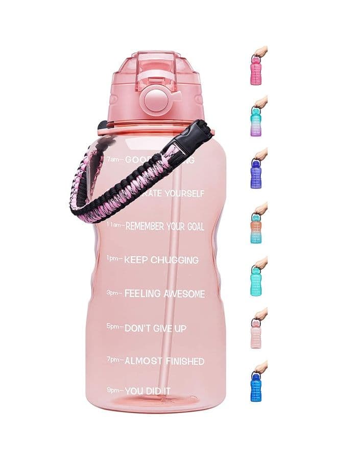2L Motivational Water Bottle with Time Marker And Straw