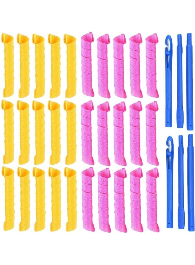 30-Piece Heatless Magic Hair Curlers Set Multicolour