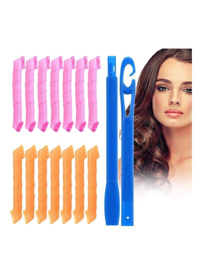Heatless Hair Rollers Spiral Curlers Set Multicolour