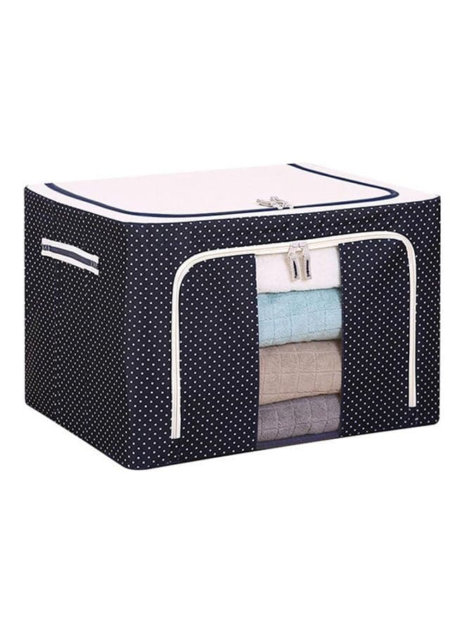 Oxford Cloth Storage Foldable Box with Steel Frame Blue/White