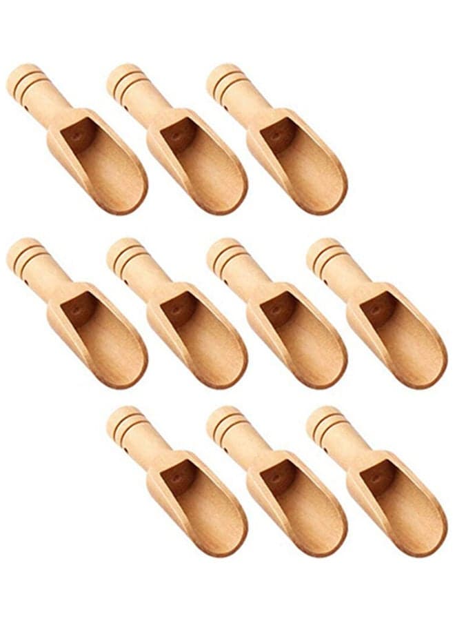 10-Piece Long Handle Wooden Spoon Beige